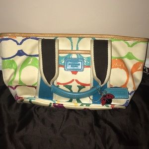 Multi Colorful Authentic Used Coach Purse